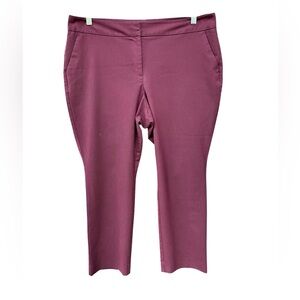 Ann Taylor Curvy Petite Burgundy Ankle Pants Size 14P Work Office Career